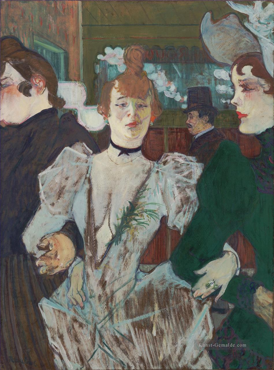 la Goulue beim Moulin Rouge Ankunft mit zwei Frau 1892 Toulouse Lautrec Henri de Ölgemälde
